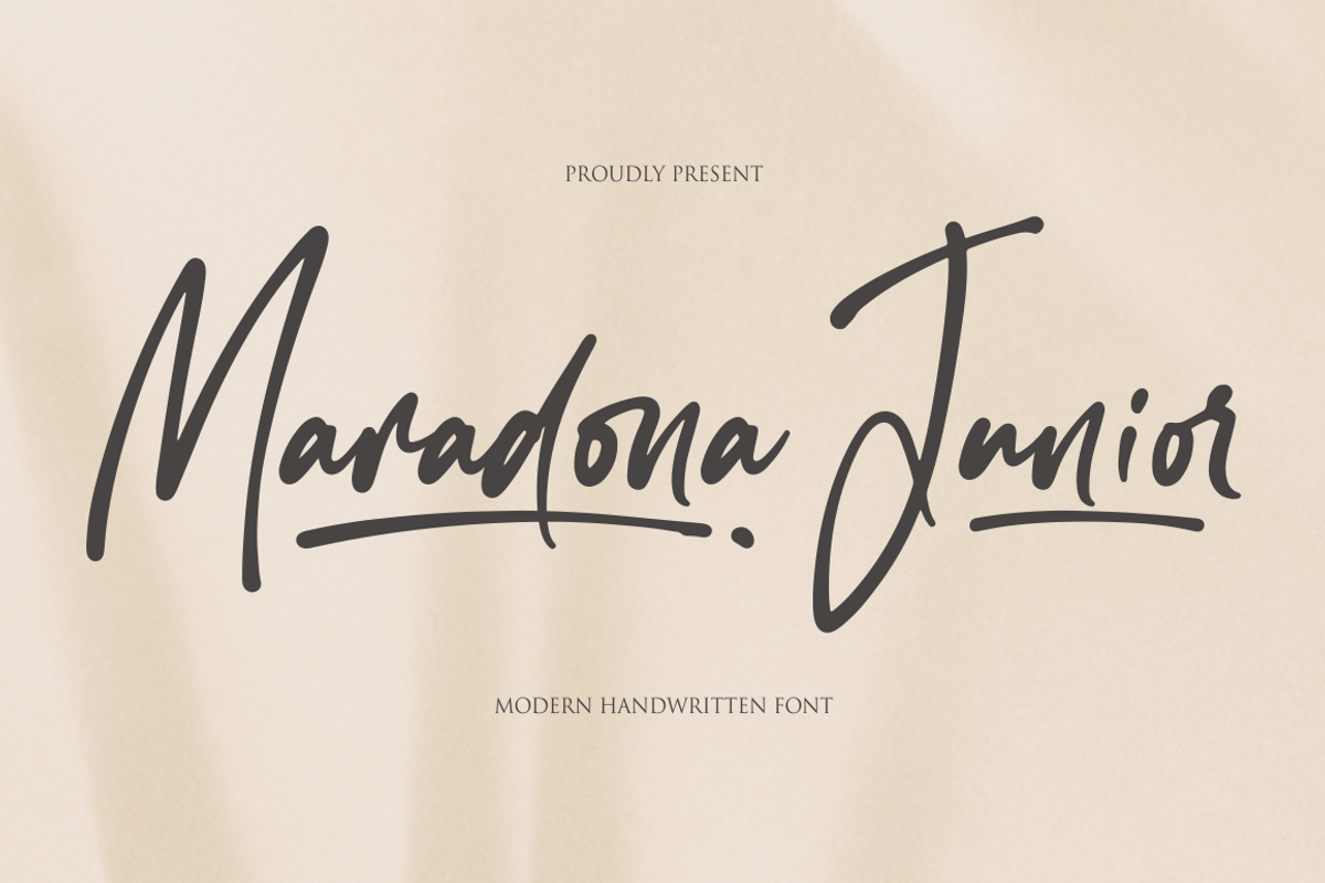 Maradona Junior, a Handwritten Font by NJ Studio (Photo 1 of 8)
