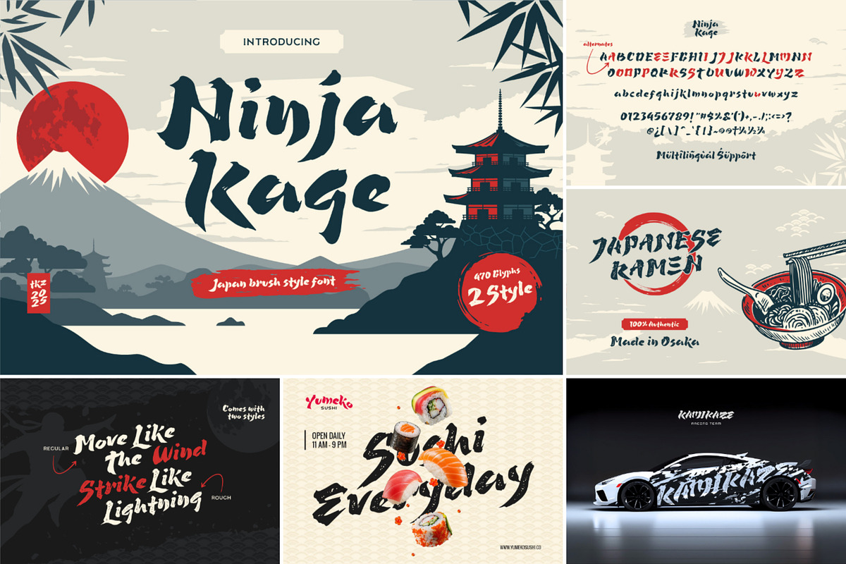 Japan Brush Style Font Bundle, a Handwritten Font by tkzgraphic (Photo 6 of 15)