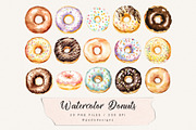 Watercolor Donuts, a Food Illustration by PeDe Designs (Thumbnail 2 of 3)
