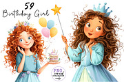 Whimsical Birthday Girl PNG Clipart, a Seasonal Illustration by CreationArt (Thumbnail 1 of 7)