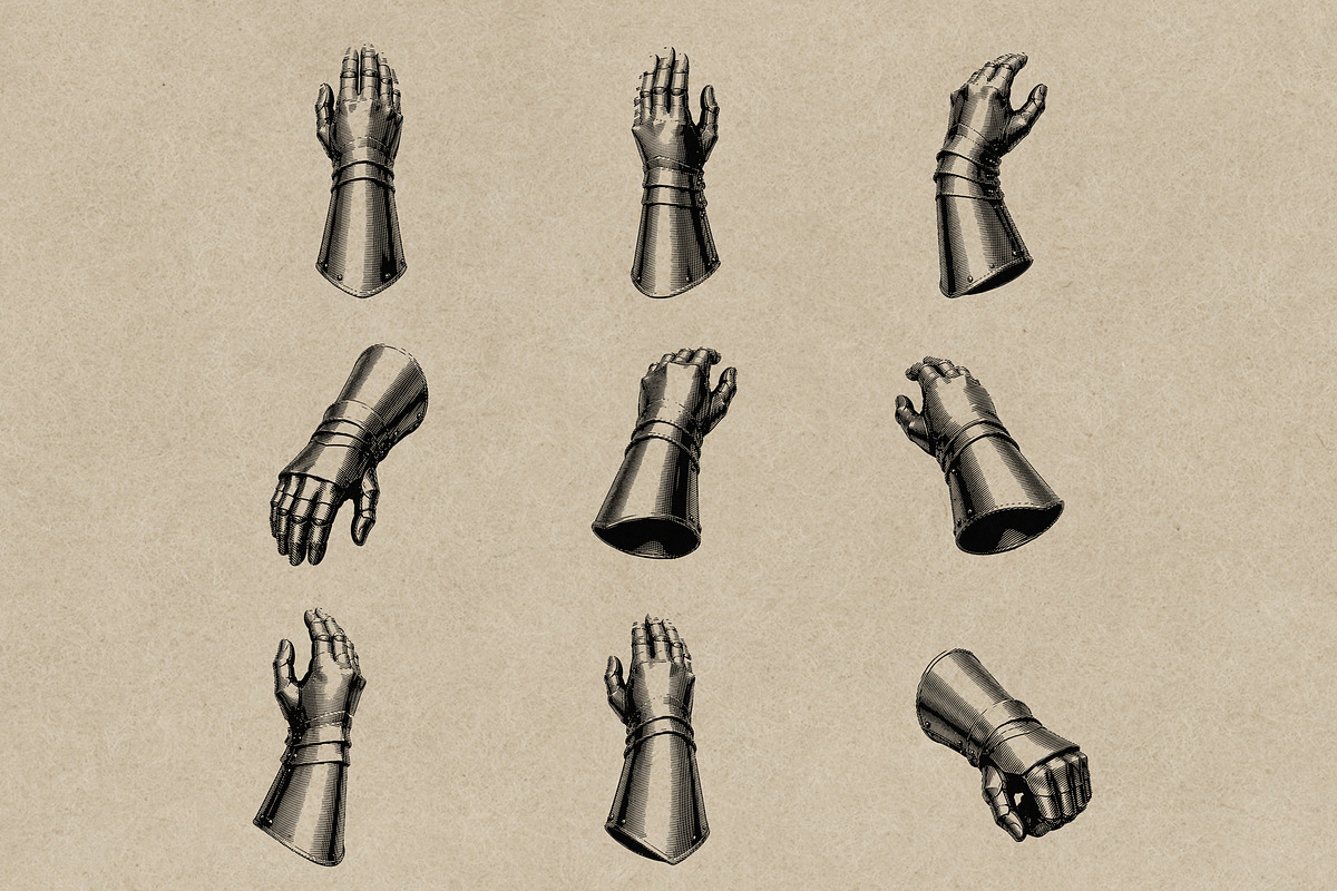 Medieval Gauntlet Vintage Engraving, an Object Graphic by Kaizla03 (Photo 2 of 4)