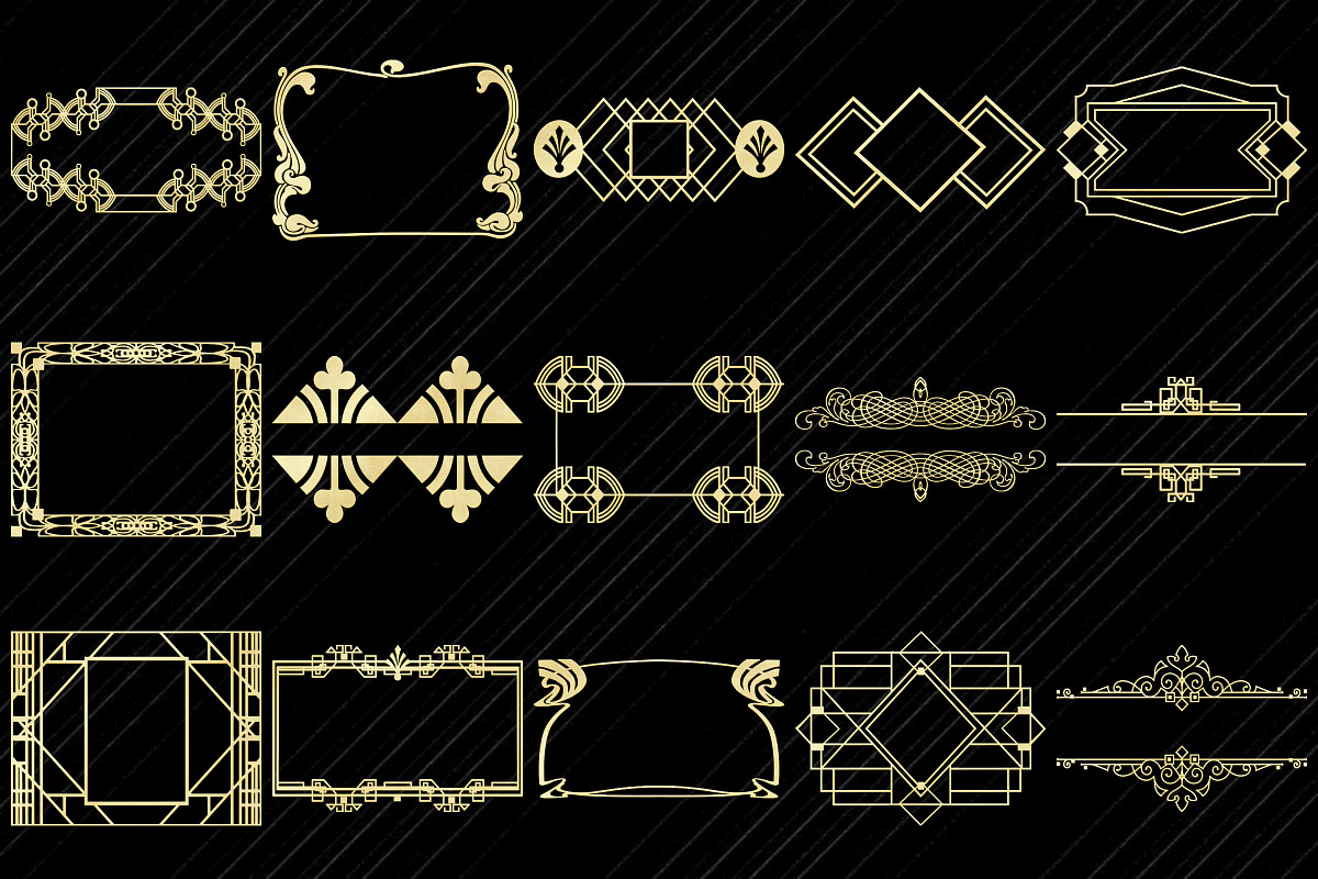 Art Deco/Nouveau Gold Foil Elements, an Illustration by FrankiesDaughtersDesign (Photo 2 of 4)