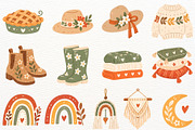 Boho Fall Clipart Autumn Harvest PNG, a Seasonal Illustration by SugarCloudStudioArt (Thumbnail 4 of 6)