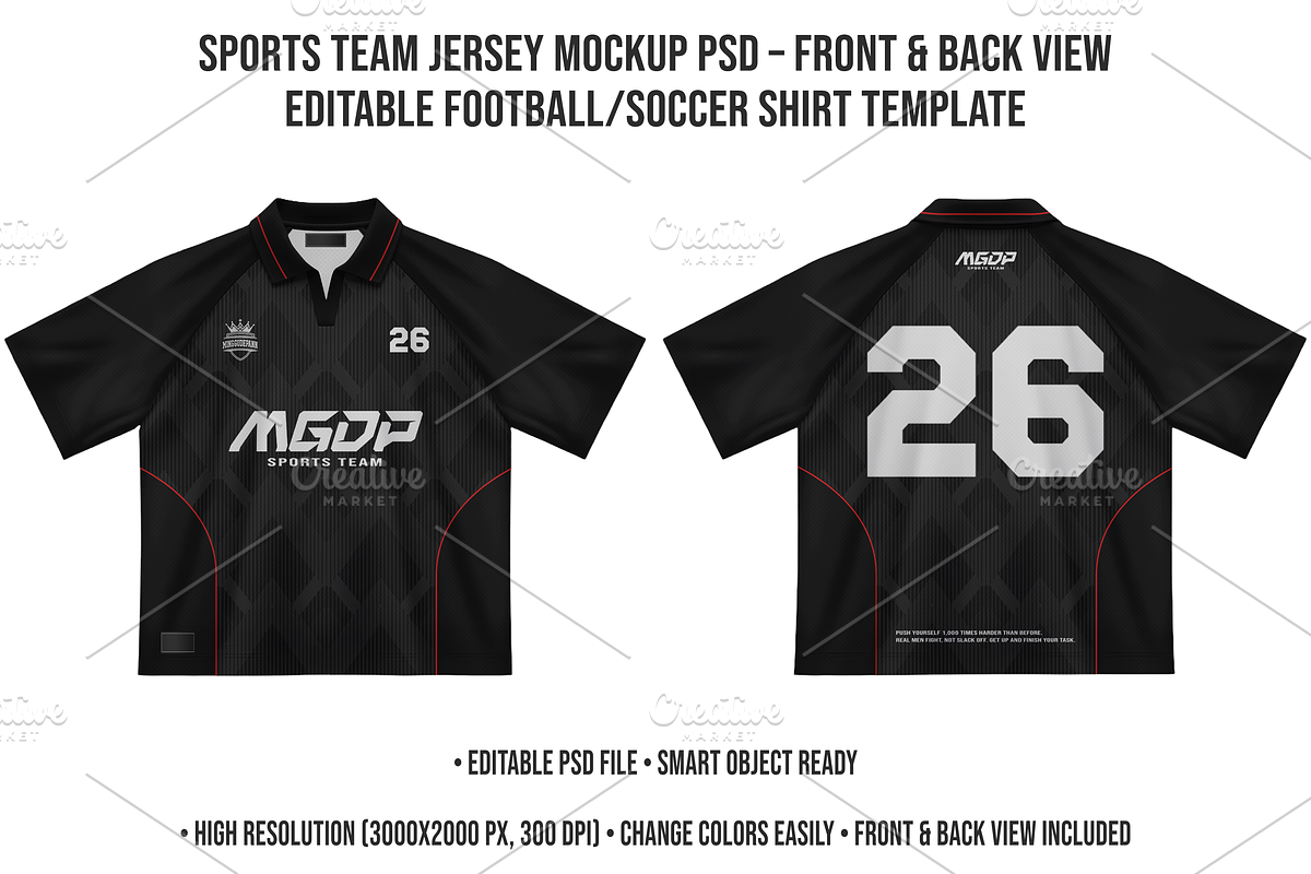 Jersey Mockup Editable PSD, a Shirt Mockup by std.badboy (Photo 1 of 4)