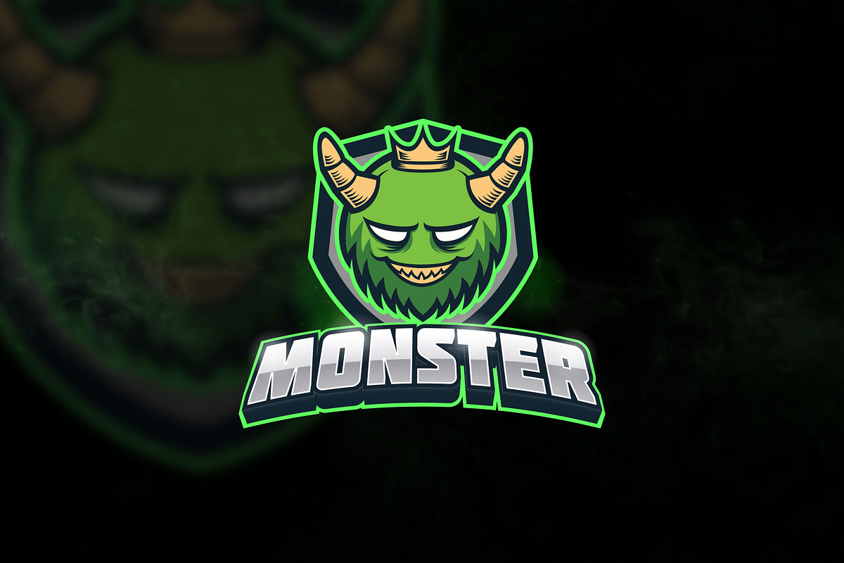 Green Monster - Mascot & Esport Logo, a Branding & Logo Template by Bagstudio Shop