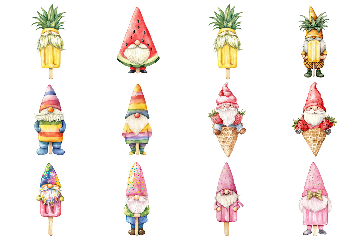 Ice Cream Gnome Clipart, an Illustration by Design Market (Photo 2 of 4)