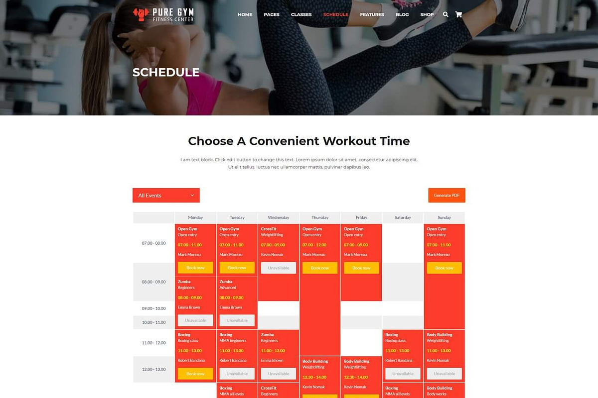 PureGym – Gym, Fitness & Business, a WordPress Template by Cherry Wordpress Theme (Photo 7 of 9)