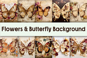 Flowers & Butterfly Background