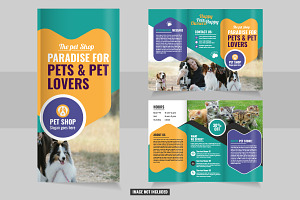 Veterinarian Clinic pet shop trifold, a Brochure Template by Tanuart