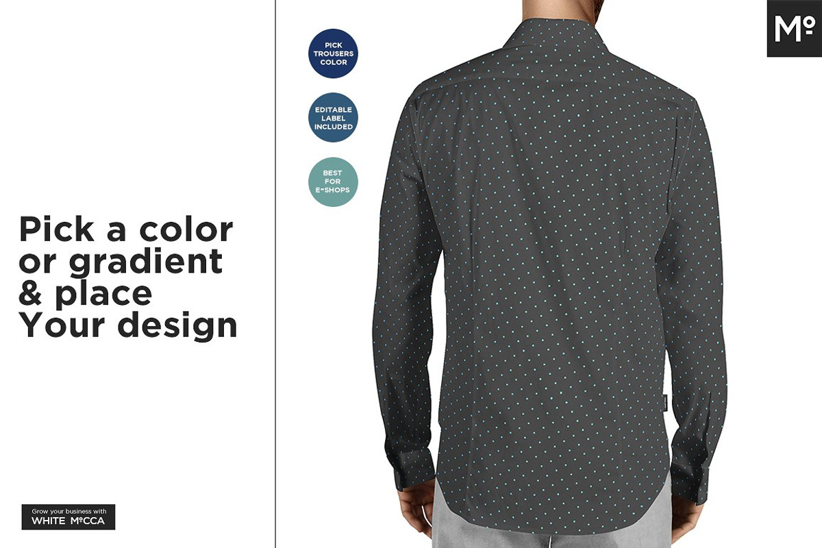 Casual Dress Shirt Mock-ups Set, a Shirt Mockup by Mocca Mockups Store (Photo 6 of 11)