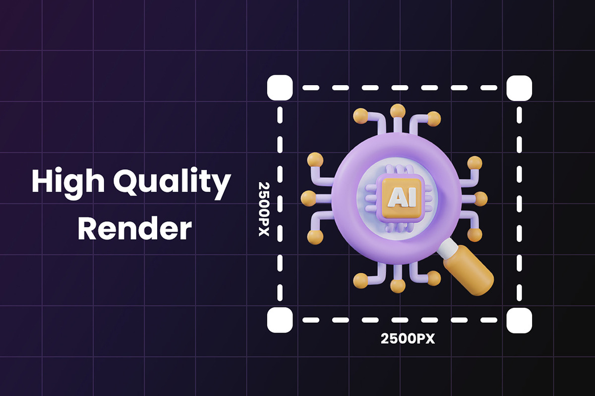 3D Artificial Intelligence Icon, an Object Graphic by Artnivora.Std (Photo 2 of 4)