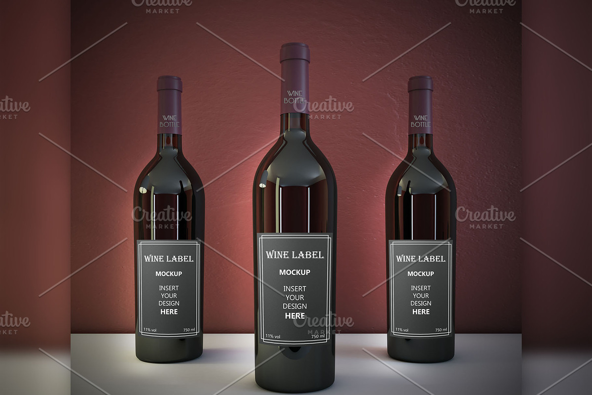 Realistic Wine Mockup, an Advertising Mockup by desgiant
