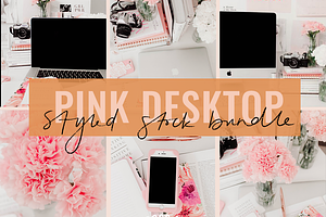 Pink + Floral Desktop Stock Bundle