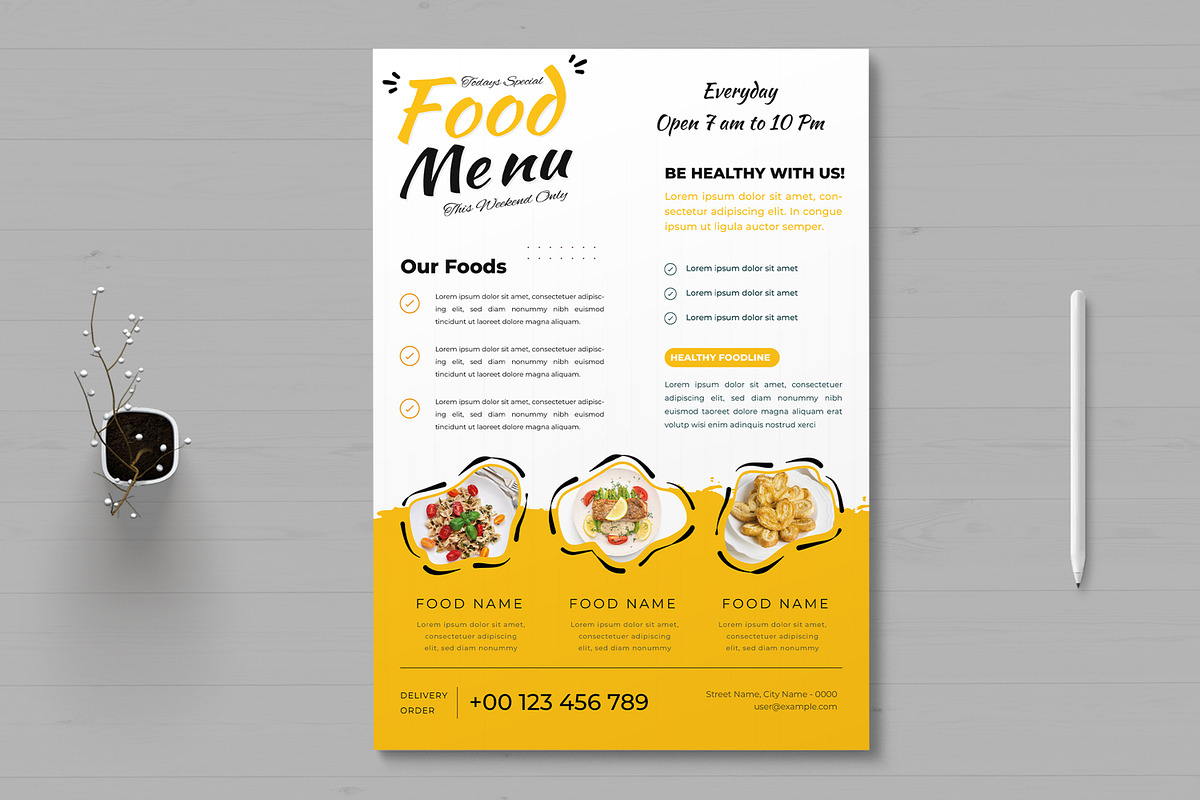 Food Flyer Template, a Flyer Template by MightyDesign (Photo 1 of 8)