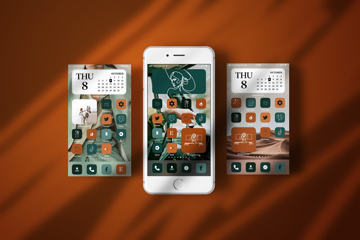 Green Boho Aesthetic iOS 14 icons, an Icon by velychko.ua (Photo 2 of 9)