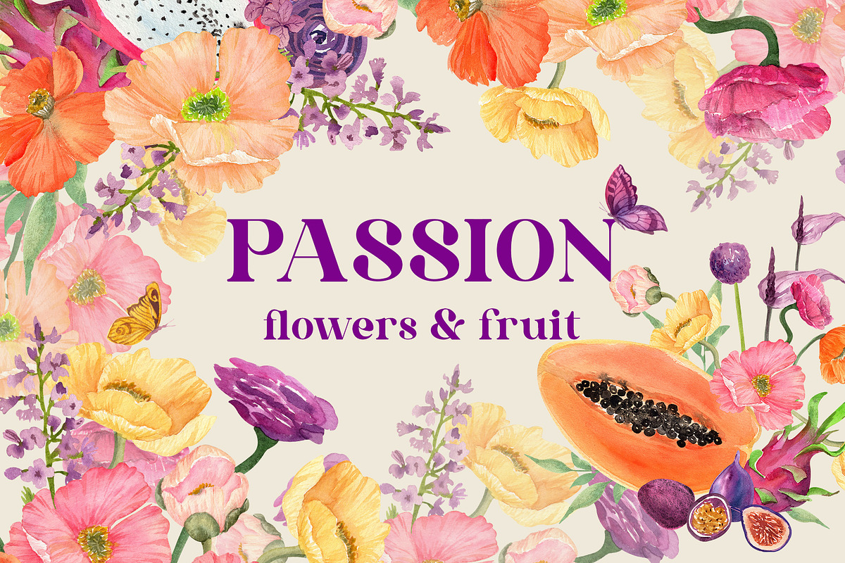 PASSION Flowers & Tropic Fruit, an Illustration by Catch the Dream Art (Photo 1 of 16)