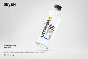 Transparent Pet Water Bottle, a Household Mockup by Se٧enStudio