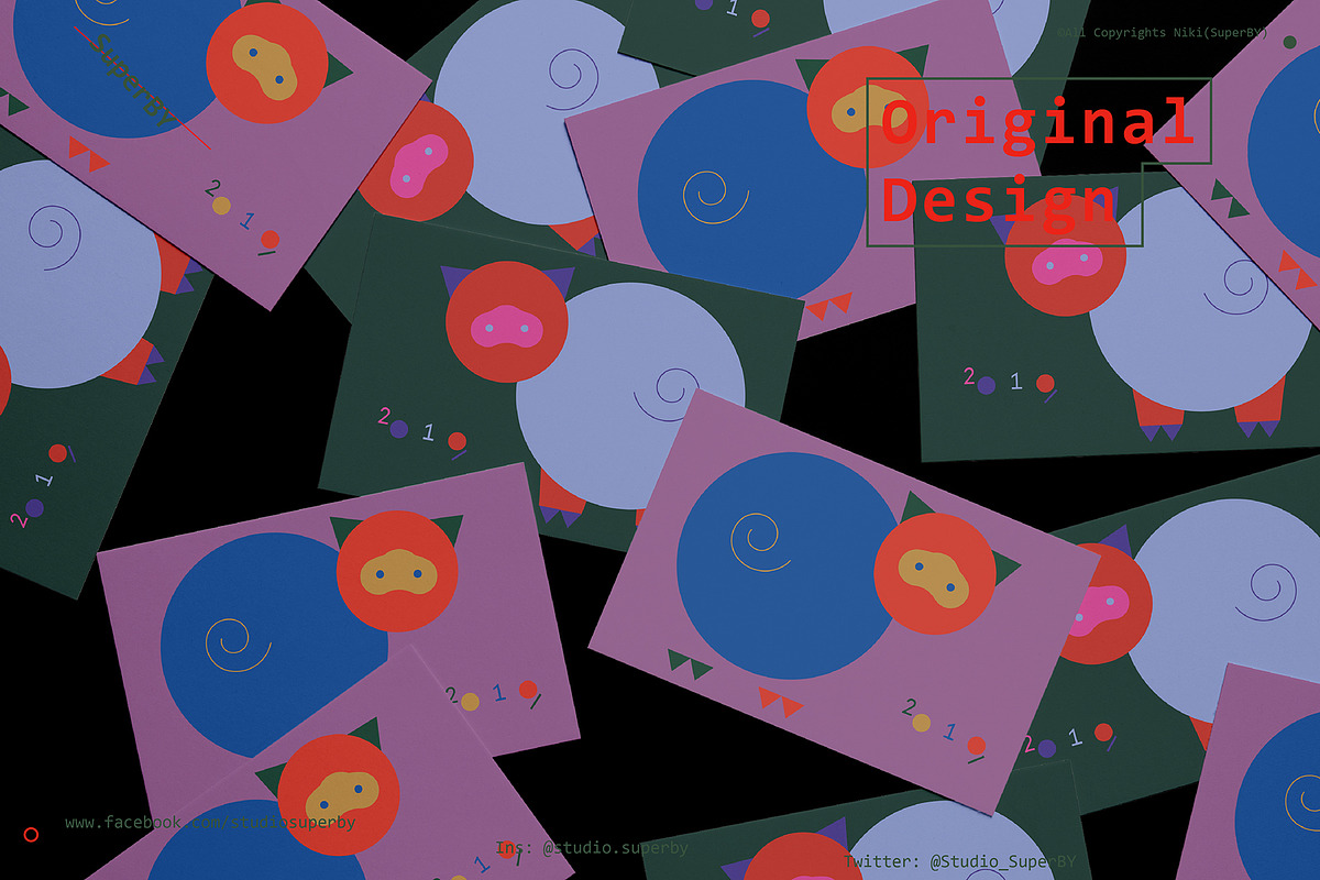 Printable Prints 2 Cards Holidays, a Card Template by SuperBY Market (Photo 1 of 4)