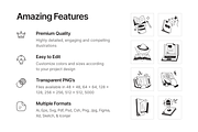 Doodle Reading Icons, a Solid Icon by Prosymbols (Thumbnail 2 of 5)