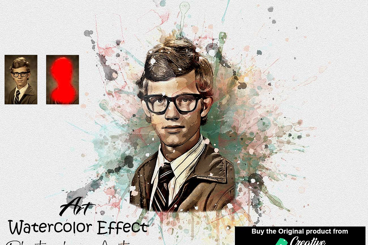 Art Watercolor Effect Ps Action, an Action Add-On by Studio Retouch (Photo 1 of 11)