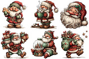 Whimsical Santa Claus Clipart, an Illustration by Craft Nest (Thumbnail 8 of 9)