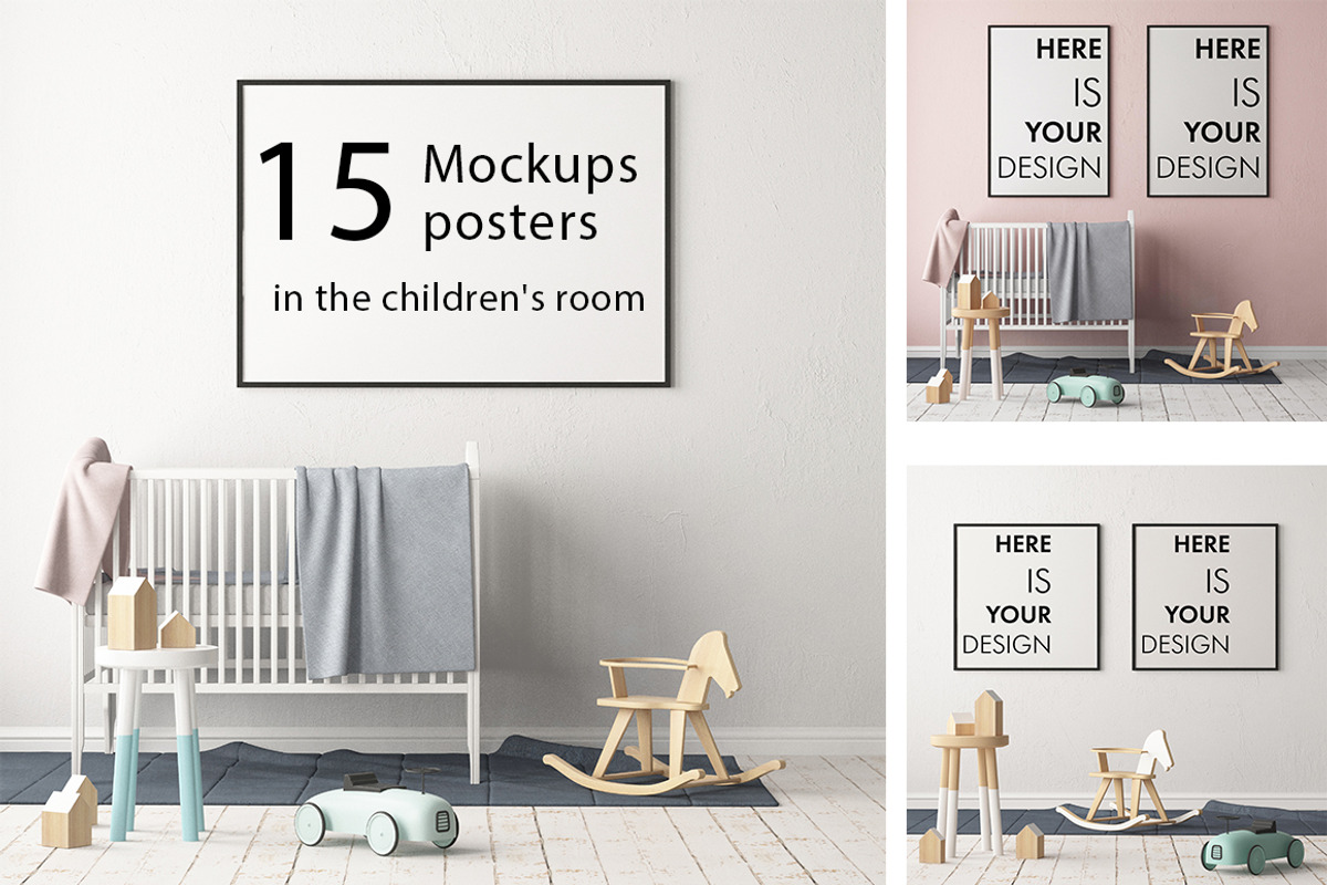 15 Mockups in the children's room, a Print Template by FilL239 (Photo 1 of 22)
