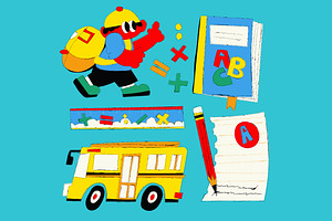 Back To School Asset Illustration, an Education Illustration by graphicook