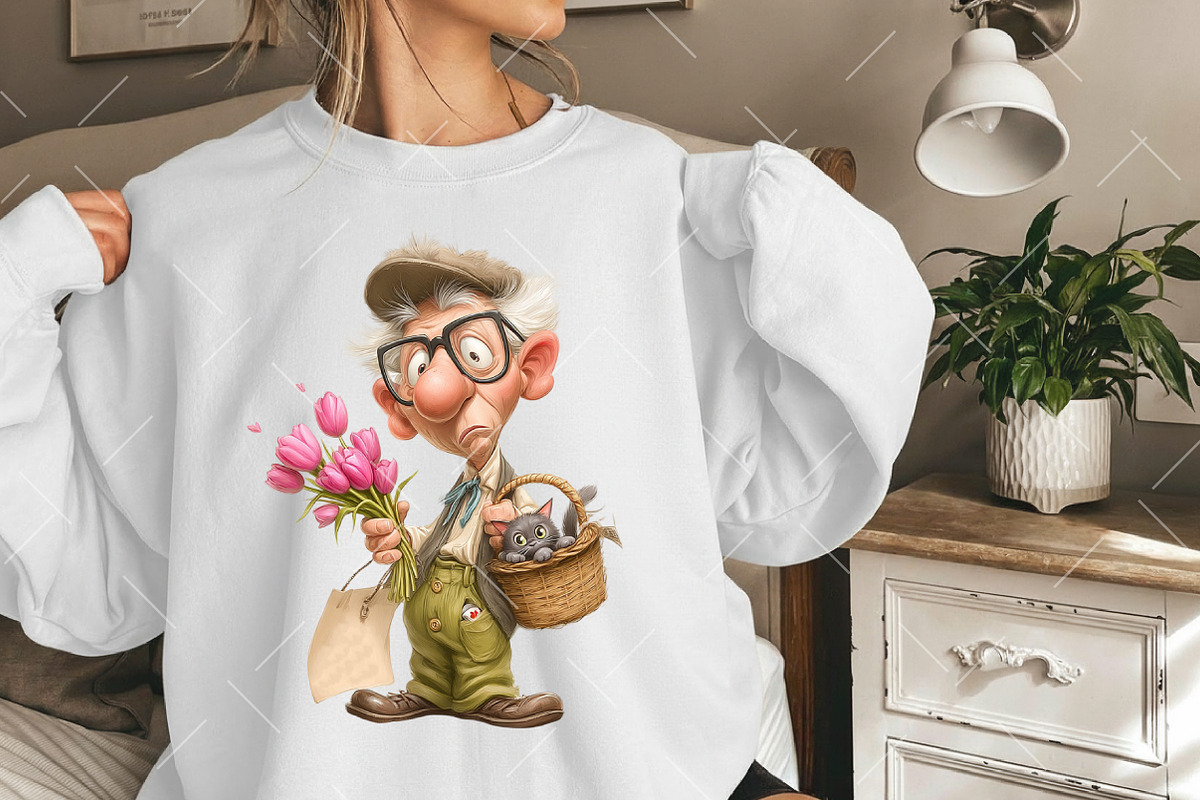 Whimsical Valentine Grandpa Clipart, an Illustration by OK Design (Photo 6 of 6)