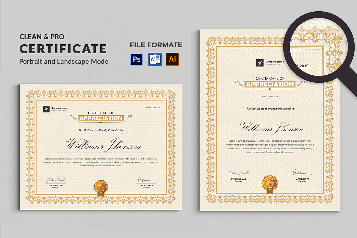 Certificate, a Stationery Template by CreativeZoom (Photo 3 of 3)
