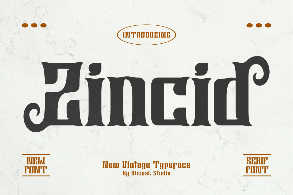 Zincid - Vintage Font, a Blackletter Font by Viswal Studio (Photo 1 of 6)