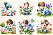 Cute Spring Baby Boy Clipart Flowers, an Illustration by DreamArtGraphic (Thumbnail 4 of 5)