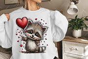 Whimsical Valentine Raccoon Clipart, an Illustration by OK Design (Thumbnail 5 of 6)