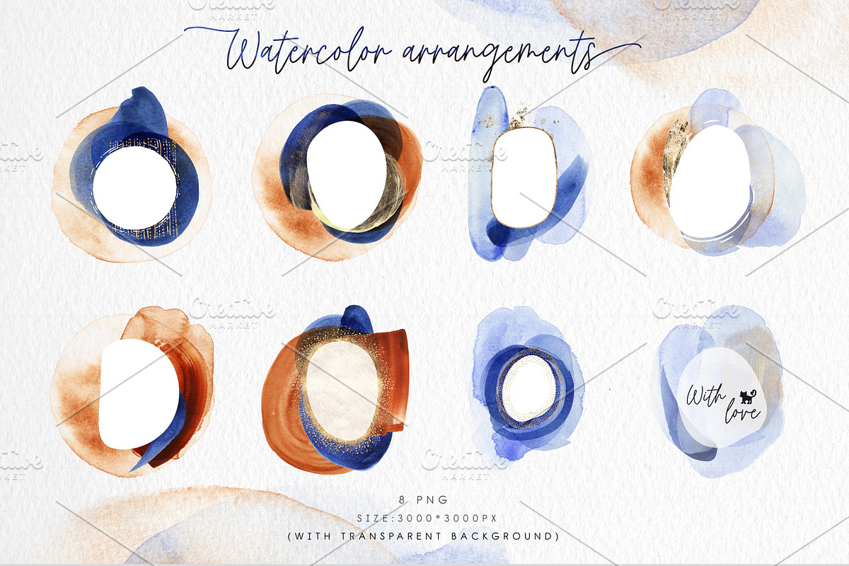 Watercolor Floral Bundle, a Texture Illustration by ollalya (Photo 89 of 112)