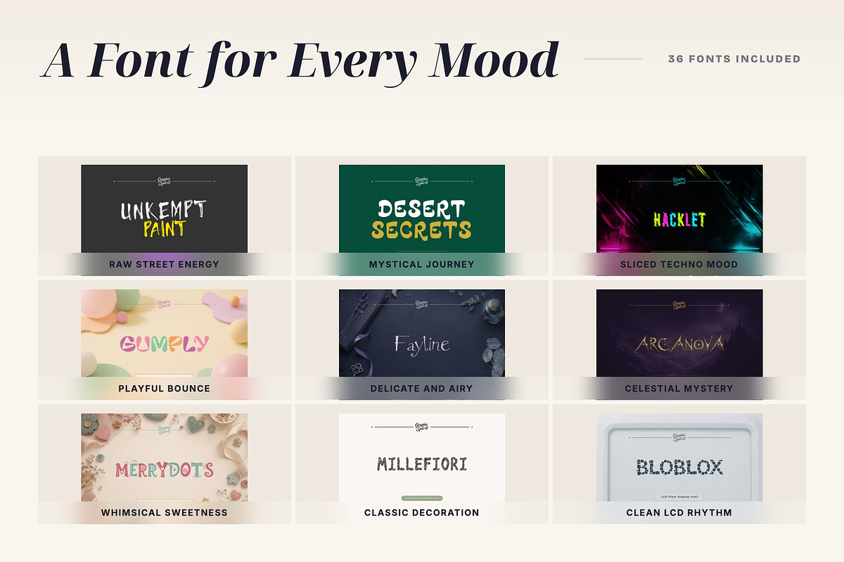 Decorative Fonts Bundle II 36 in 1, a Handwritten Font by Graphic Spirit (Photo 3 of 8)