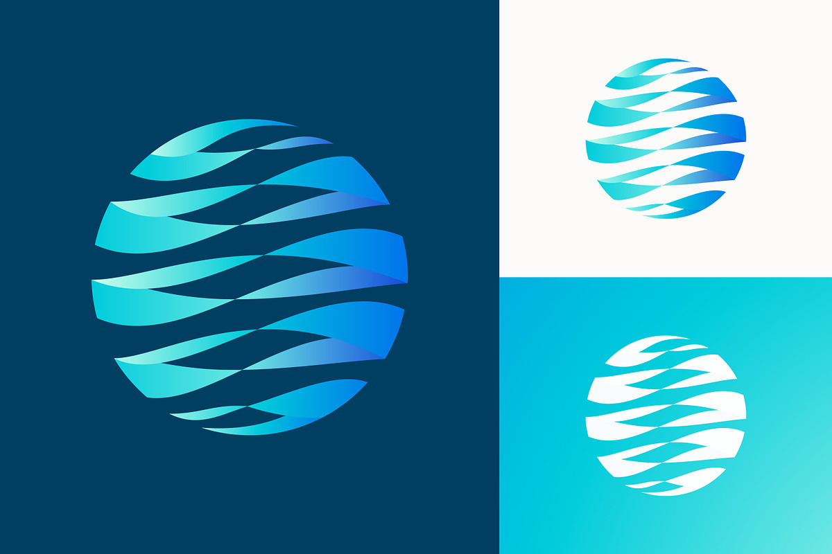 Abstract Circle Deep Blue Wave Logo, a Branding & Logo Template by Signatoro (Photo 1 of 4)