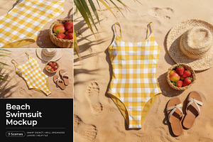 Beach Swimsuit Mockup, a Shirt Mockup by Pitchlook.Studio