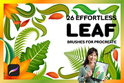 Leaf Brushes Procreate, a Brush Add-On by Freya.art Illustrations (Thumbnail 1 of 6)