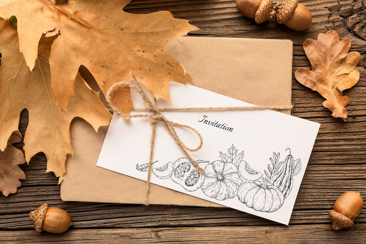 AUTUMN|Botanical line art collection, a Seasonal Illustration by Navenzeles (Photo 6 of 16)
