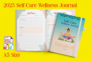 2025 Self Care Wellness Journal, a Stationery Template by Graphic Template