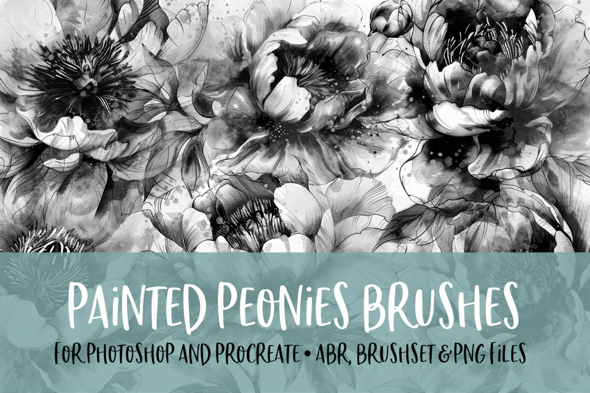Painted Peonies Brushes for PS/PRO, a Brush Add-On by Polka Dot Pixels (Photo 1 of 3)