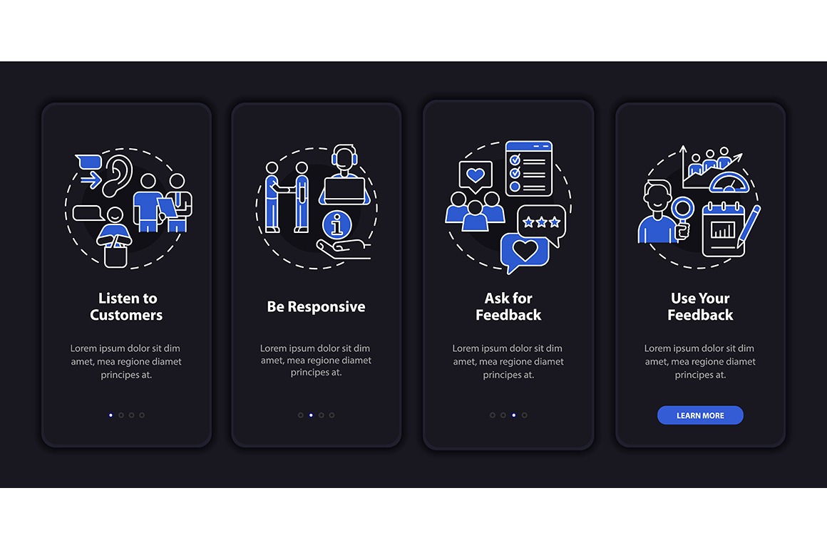 Client service night mode app screen, a Templates & Theme by IMG Visuals