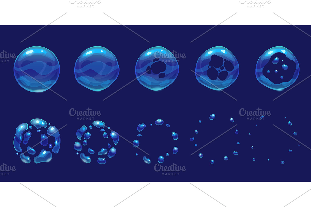 Soap bubble animation. Foam bubbles, an Illustration by Stock-Smart-Start