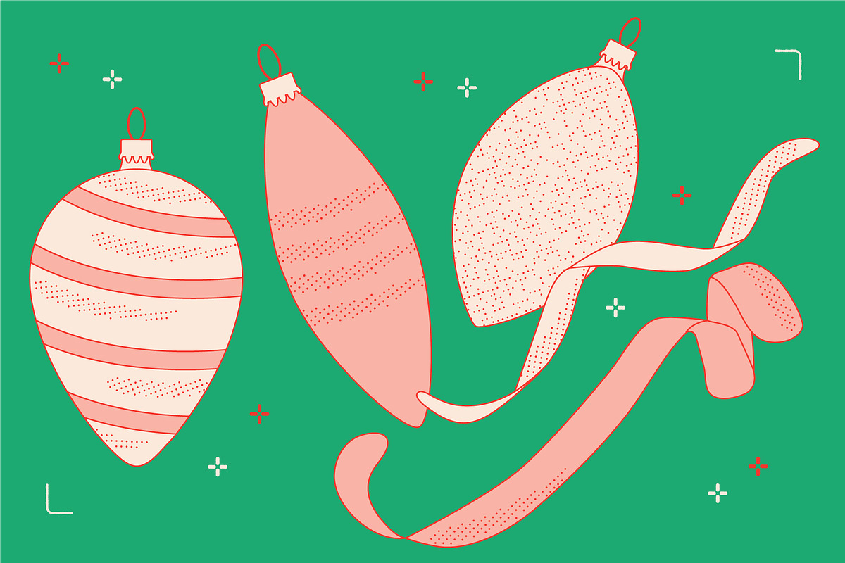Christmas Decorations Vector, a Decorative Illustration by TheFoodAtlas (Photo 8 of 19)