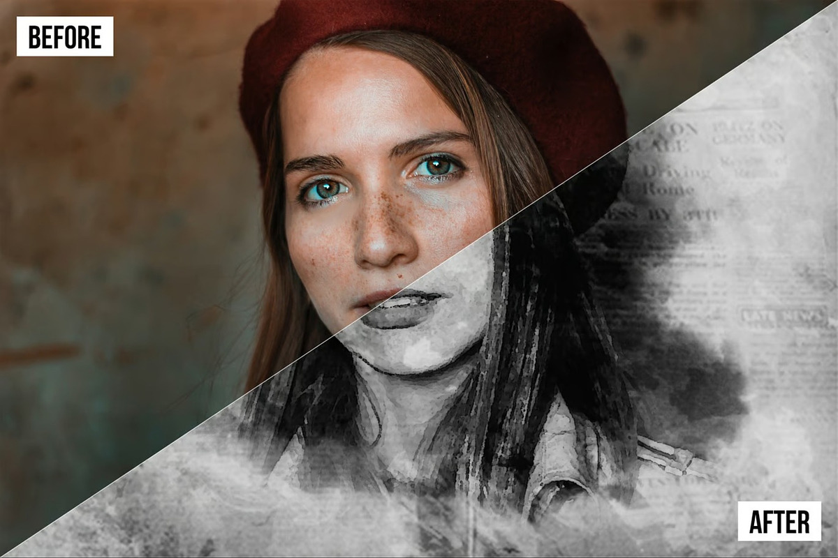 Old Newspaper Photoshop Effect, a Layer Style Add-On by Hubzway (Photo 4 of 5)