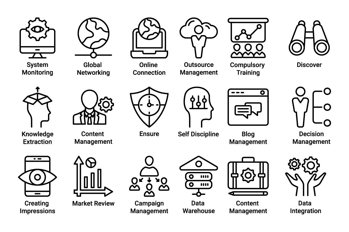 Data Management, an Outline Icon by Color Cubes (Photo 4 of 5)