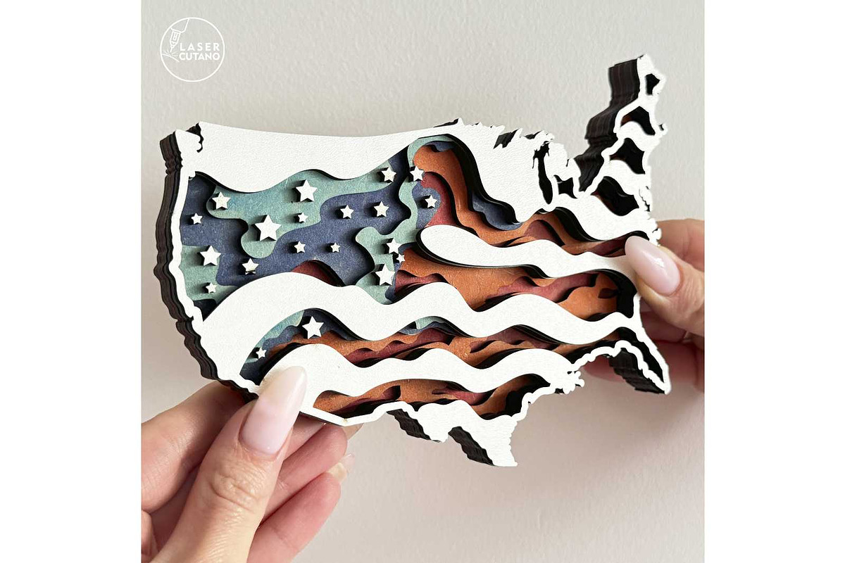 Independence Day Template USA Flag, a Templates & Theme by LaserCutano (Photo 3 of 7)