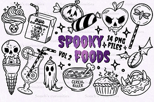 Spooky Foods 2 - Line Work PNG SVG