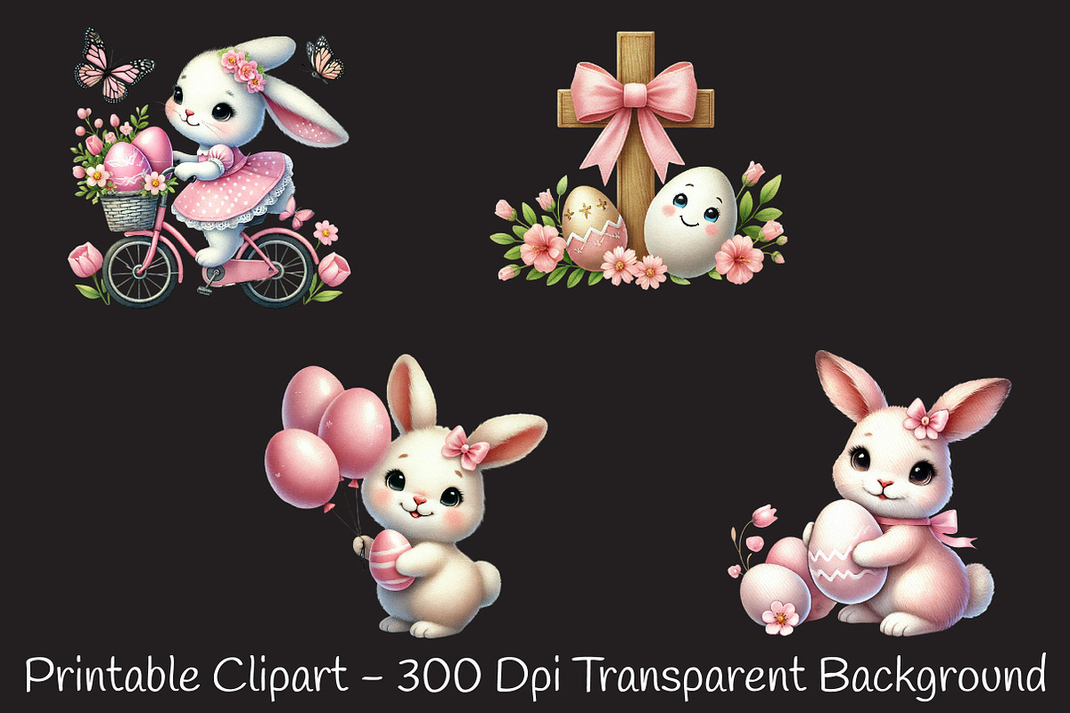 Easter clipart bundle rabbit bunny p, an Illustration by RobertsArt (Photo 3 of 7)