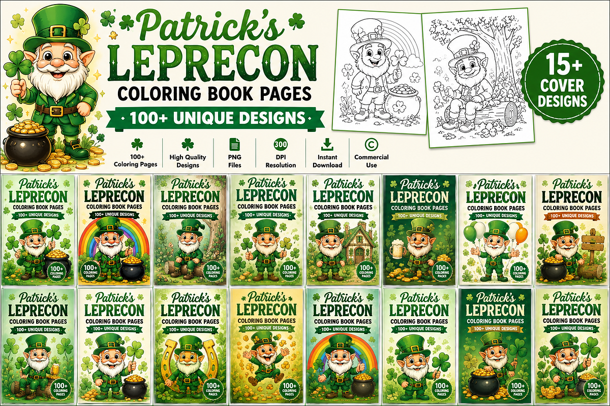 Patrick's Leprecon Coloring Book, a Person Illustration by S Graphic Studio (Photo 1 of 4)