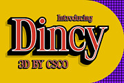 Dincy 3D, a Sans Serif Font by Craft Supply Co. (Thumbnail 1 of 8)